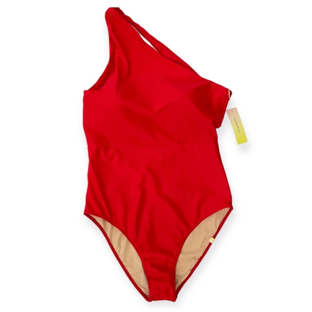 Summersalt The Ruched Sidestroke One Shoulder Swimsuit